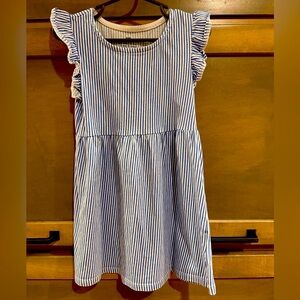 Girls H&M Blue and White Striped Dress
